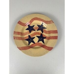 Three Rivers Pottery 25th Anniversary Plate Stars Stripes Americana Coshocton OH